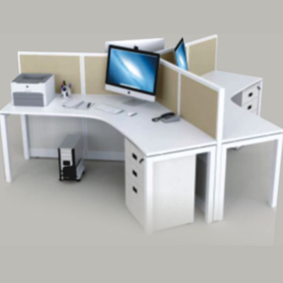 Modular Workstation In 120 Degree Formation